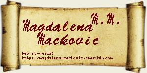 Magdalena Mačković vizit kartica